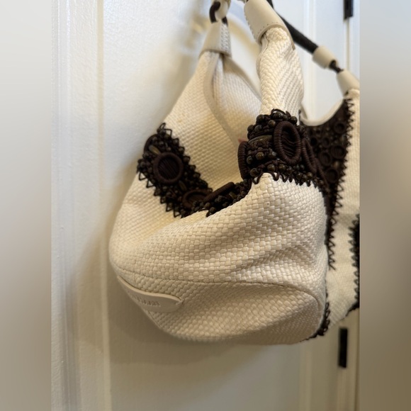 Cole Haan Alyssa straw beaded bag Gorgeous EUC - Picture 3 of 15